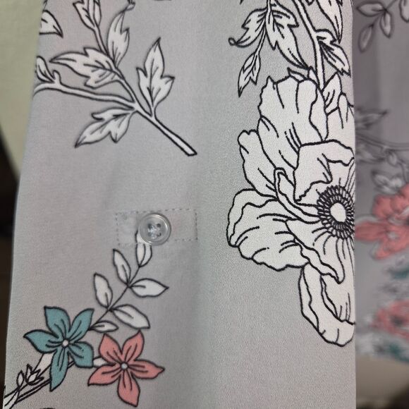 Loft Gray Lightweight Convertible Long Sleeve Blouse Top Size XL - Picture 5 of 7